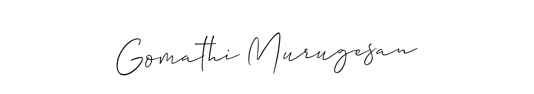 Design your own signature with our free online signature maker. With this signature software, you can create a handwritten (Allison_Script) signature for name Gomathi Murugesan. Gomathi Murugesan signature style 2 images and pictures png