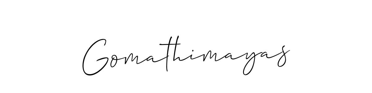 The best way (Allison_Script) to make a short signature is to pick only two or three words in your name. The name Gomathimayas include a total of six letters. For converting this name. Gomathimayas signature style 2 images and pictures png