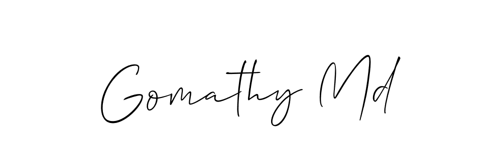 Use a signature maker to create a handwritten signature online. With this signature software, you can design (Allison_Script) your own signature for name Gomathy Md. Gomathy Md signature style 2 images and pictures png