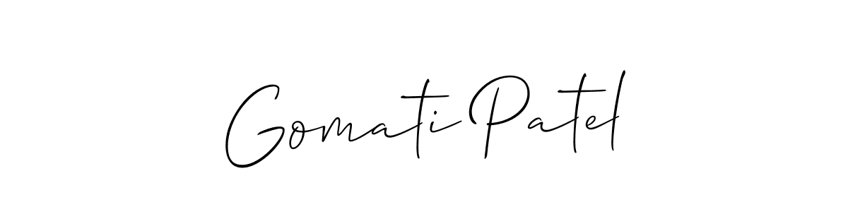 Similarly Allison_Script is the best handwritten signature design. Signature creator online .You can use it as an online autograph creator for name Gomati Patel. Gomati Patel signature style 2 images and pictures png