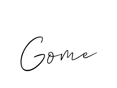 Make a beautiful signature design for name Gome. With this signature (Allison_Script) style, you can create a handwritten signature for free. Gome signature style 2 images and pictures png