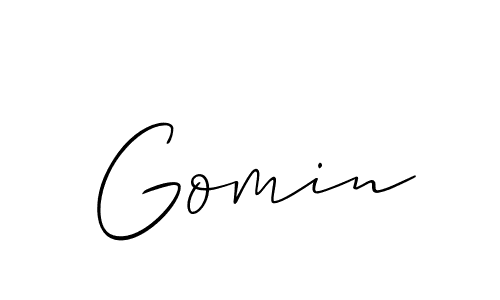 Best and Professional Signature Style for Gomin. Allison_Script Best Signature Style Collection. Gomin signature style 2 images and pictures png