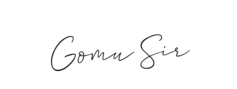 You should practise on your own different ways (Allison_Script) to write your name (Gomu Sir) in signature. don't let someone else do it for you. Gomu Sir signature style 2 images and pictures png