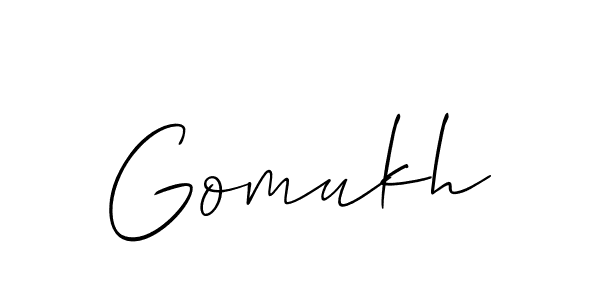 Create a beautiful signature design for name Gomukh. With this signature (Allison_Script) fonts, you can make a handwritten signature for free. Gomukh signature style 2 images and pictures png