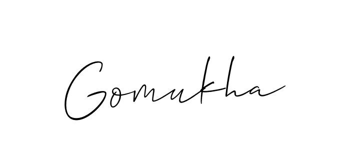 Use a signature maker to create a handwritten signature online. With this signature software, you can design (Allison_Script) your own signature for name Gomukha. Gomukha signature style 2 images and pictures png