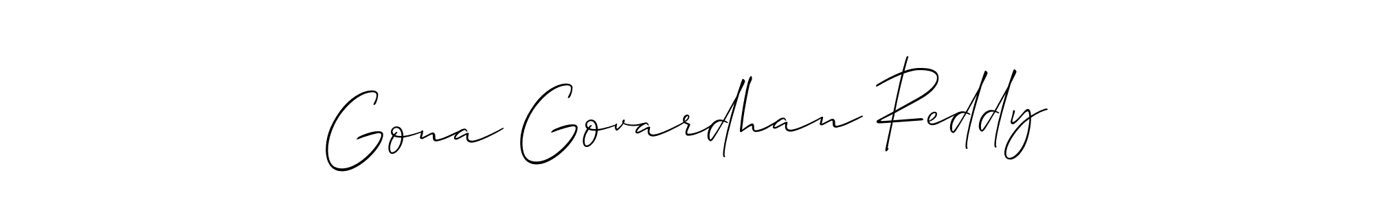 It looks lik you need a new signature style for name Gona Govardhan Reddy. Design unique handwritten (Allison_Script) signature with our free signature maker in just a few clicks. Gona Govardhan Reddy signature style 2 images and pictures png