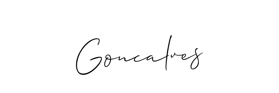 Design your own signature with our free online signature maker. With this signature software, you can create a handwritten (Allison_Script) signature for name Goncalves. Goncalves signature style 2 images and pictures png