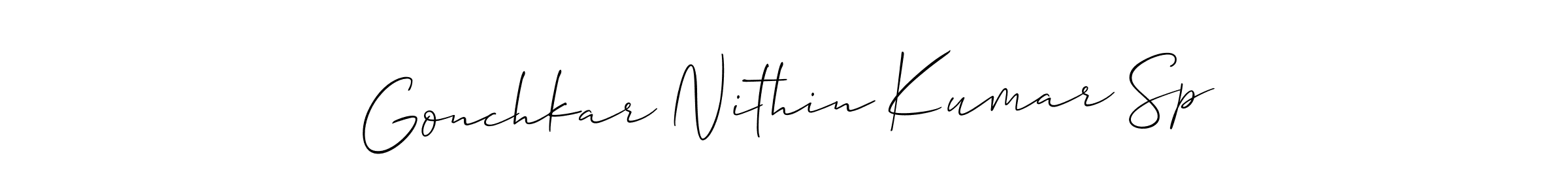 Also we have Gonchkar Nithin Kumar Sp name is the best signature style. Create professional handwritten signature collection using Allison_Script autograph style. Gonchkar Nithin Kumar Sp signature style 2 images and pictures png