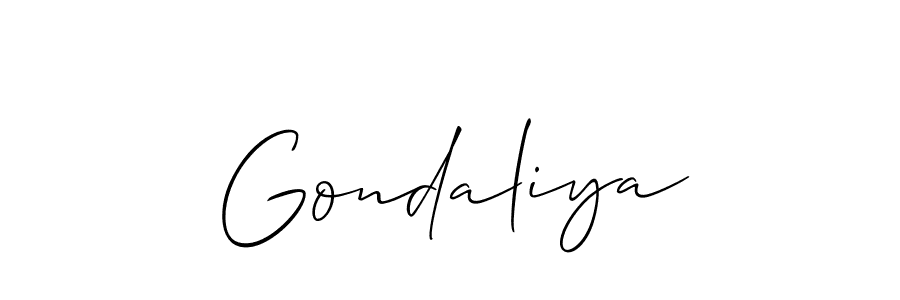 You should practise on your own different ways (Allison_Script) to write your name (Gondaliya) in signature. don't let someone else do it for you. Gondaliya signature style 2 images and pictures png