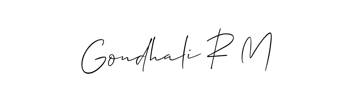 Also we have Gondhali R M name is the best signature style. Create professional handwritten signature collection using Allison_Script autograph style. Gondhali R M signature style 2 images and pictures png