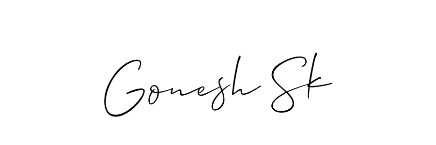 Also You can easily find your signature by using the search form. We will create Gonesh Sk name handwritten signature images for you free of cost using Allison_Script sign style. Gonesh Sk signature style 2 images and pictures png