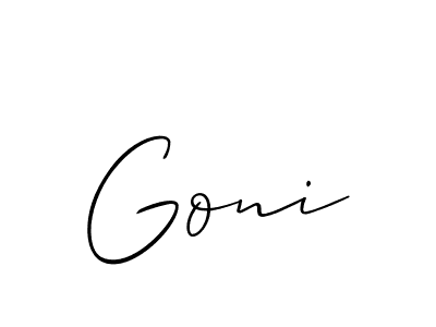The best way (Allison_Script) to make a short signature is to pick only two or three words in your name. The name Goni include a total of six letters. For converting this name. Goni signature style 2 images and pictures png