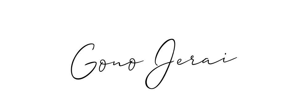 if you are searching for the best signature style for your name Gono Jerai. so please give up your signature search. here we have designed multiple signature styles  using Allison_Script. Gono Jerai signature style 2 images and pictures png