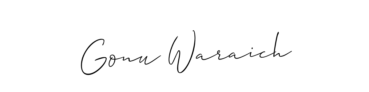 Design your own signature with our free online signature maker. With this signature software, you can create a handwritten (Allison_Script) signature for name Gonu Waraich. Gonu Waraich signature style 2 images and pictures png