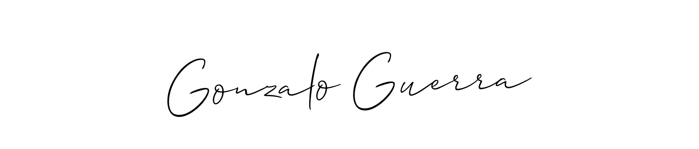 The best way (Allison_Script) to make a short signature is to pick only two or three words in your name. The name Gonzalo Guerra include a total of six letters. For converting this name. Gonzalo Guerra signature style 2 images and pictures png