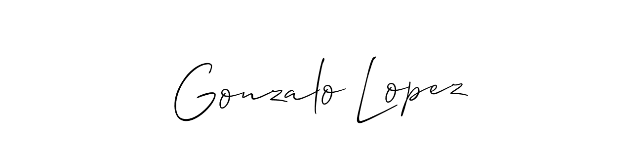 Use a signature maker to create a handwritten signature online. With this signature software, you can design (Allison_Script) your own signature for name Gonzalo Lopez. Gonzalo Lopez signature style 2 images and pictures png