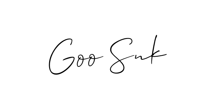 Once you've used our free online signature maker to create your best signature Allison_Script style, it's time to enjoy all of the benefits that Goo Snk name signing documents. Goo Snk signature style 2 images and pictures png