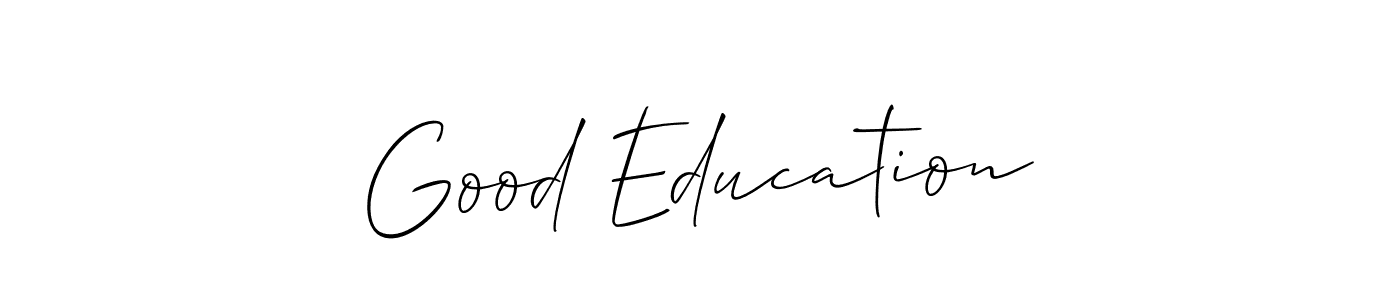 Make a beautiful signature design for name Good Education. With this signature (Allison_Script) style, you can create a handwritten signature for free. Good Education signature style 2 images and pictures png