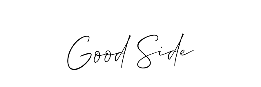 Good Side stylish signature style. Best Handwritten Sign (Allison_Script) for my name. Handwritten Signature Collection Ideas for my name Good Side. Good Side signature style 2 images and pictures png