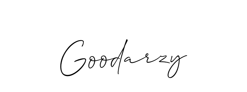 if you are searching for the best signature style for your name Goodarzy. so please give up your signature search. here we have designed multiple signature styles  using Allison_Script. Goodarzy signature style 2 images and pictures png