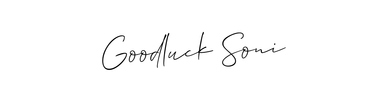 This is the best signature style for the Goodluck Soni name. Also you like these signature font (Allison_Script). Mix name signature. Goodluck Soni signature style 2 images and pictures png