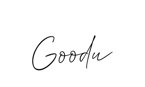 Use a signature maker to create a handwritten signature online. With this signature software, you can design (Allison_Script) your own signature for name Goodu. Goodu signature style 2 images and pictures png