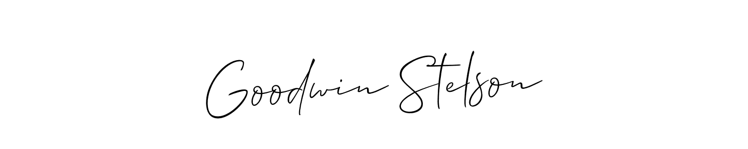 Allison_Script is a professional signature style that is perfect for those who want to add a touch of class to their signature. It is also a great choice for those who want to make their signature more unique. Get Goodwin Stelson name to fancy signature for free. Goodwin Stelson signature style 2 images and pictures png