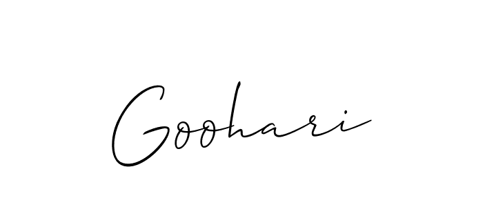 if you are searching for the best signature style for your name Goohari. so please give up your signature search. here we have designed multiple signature styles  using Allison_Script. Goohari signature style 2 images and pictures png