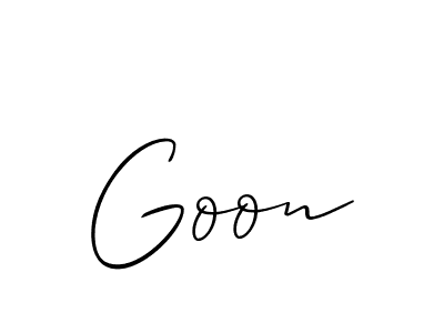 Design your own signature with our free online signature maker. With this signature software, you can create a handwritten (Allison_Script) signature for name Goon. Goon signature style 2 images and pictures png