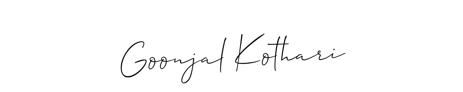 Similarly Allison_Script is the best handwritten signature design. Signature creator online .You can use it as an online autograph creator for name Goonjal Kothari. Goonjal Kothari signature style 2 images and pictures png