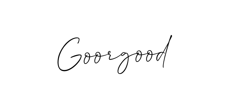 Use a signature maker to create a handwritten signature online. With this signature software, you can design (Allison_Script) your own signature for name Goorgood. Goorgood signature style 2 images and pictures png
