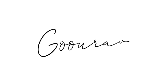 How to make Goourav signature? Allison_Script is a professional autograph style. Create handwritten signature for Goourav name. Goourav signature style 2 images and pictures png