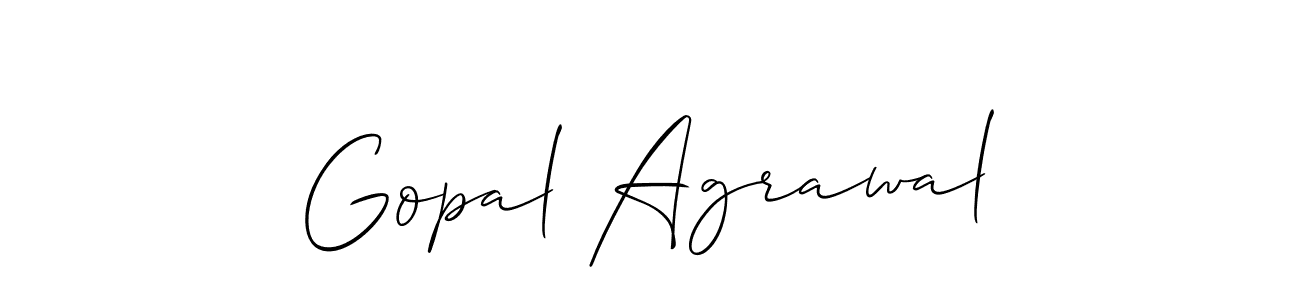 Create a beautiful signature design for name Gopal Agrawal. With this signature (Allison_Script) fonts, you can make a handwritten signature for free. Gopal Agrawal signature style 2 images and pictures png