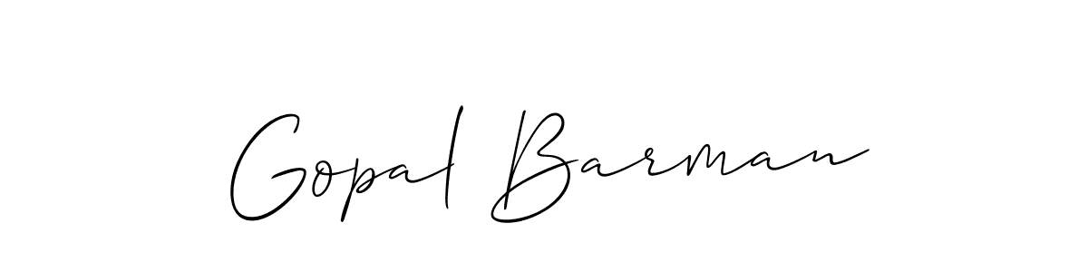 Design your own signature with our free online signature maker. With this signature software, you can create a handwritten (Allison_Script) signature for name Gopal Barman. Gopal Barman signature style 2 images and pictures png