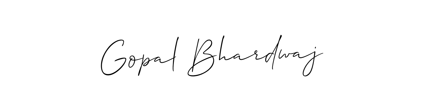 Make a beautiful signature design for name Gopal Bhardwaj. With this signature (Allison_Script) style, you can create a handwritten signature for free. Gopal Bhardwaj signature style 2 images and pictures png