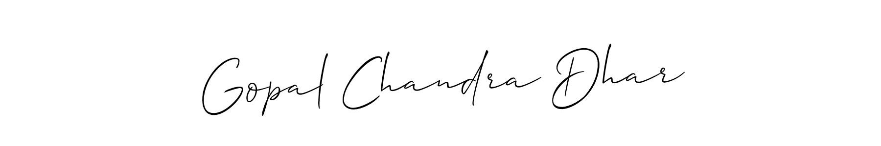 Create a beautiful signature design for name Gopal Chandra Dhar. With this signature (Allison_Script) fonts, you can make a handwritten signature for free. Gopal Chandra Dhar signature style 2 images and pictures png