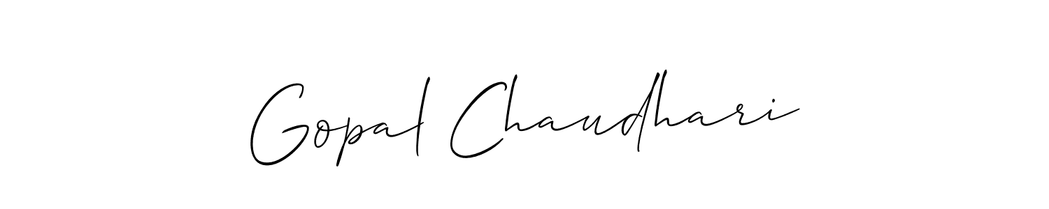 Also we have Gopal Chaudhari name is the best signature style. Create professional handwritten signature collection using Allison_Script autograph style. Gopal Chaudhari signature style 2 images and pictures png