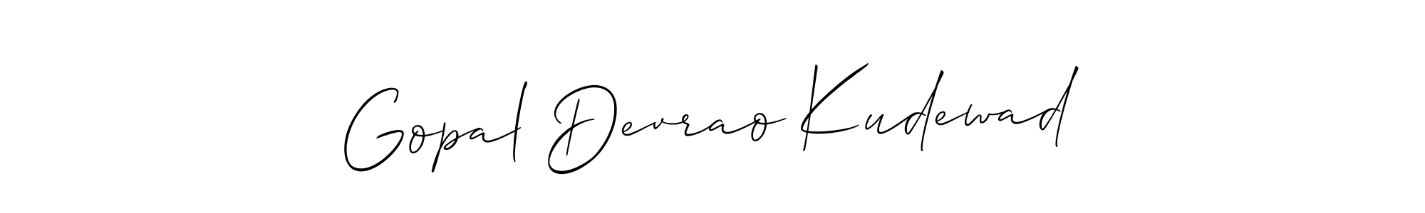 Make a short Gopal Devrao Kudewad signature style. Manage your documents anywhere anytime using Allison_Script. Create and add eSignatures, submit forms, share and send files easily. Gopal Devrao Kudewad signature style 2 images and pictures png