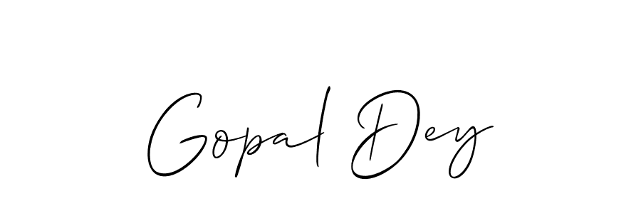 Make a beautiful signature design for name Gopal Dey. With this signature (Allison_Script) style, you can create a handwritten signature for free. Gopal Dey signature style 2 images and pictures png