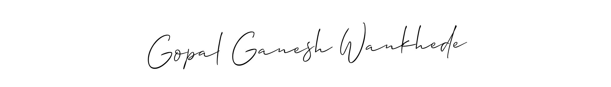 Allison_Script is a professional signature style that is perfect for those who want to add a touch of class to their signature. It is also a great choice for those who want to make their signature more unique. Get Gopal Ganesh Wankhede name to fancy signature for free. Gopal Ganesh Wankhede signature style 2 images and pictures png