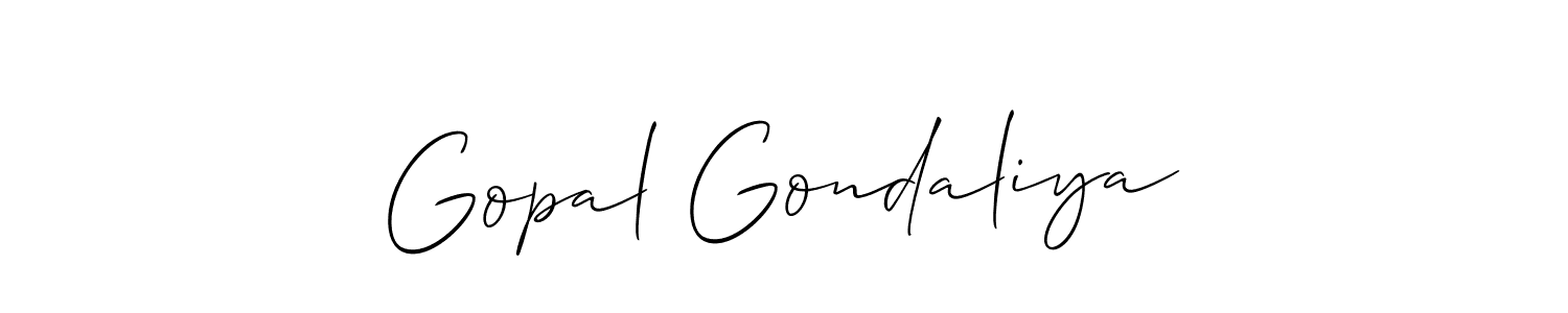 Gopal Gondaliya stylish signature style. Best Handwritten Sign (Allison_Script) for my name. Handwritten Signature Collection Ideas for my name Gopal Gondaliya. Gopal Gondaliya signature style 2 images and pictures png