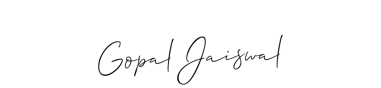 How to make Gopal Jaiswal name signature. Use Allison_Script style for creating short signs online. This is the latest handwritten sign. Gopal Jaiswal signature style 2 images and pictures png