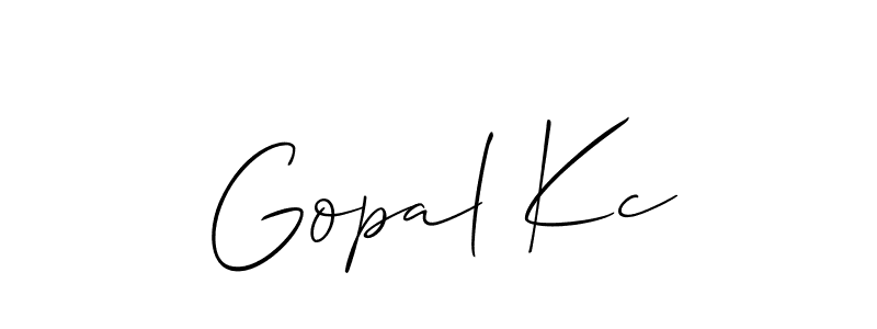 Also we have Gopal Kc name is the best signature style. Create professional handwritten signature collection using Allison_Script autograph style. Gopal Kc signature style 2 images and pictures png