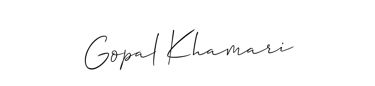 You should practise on your own different ways (Allison_Script) to write your name (Gopal Khamari) in signature. don't let someone else do it for you. Gopal Khamari signature style 2 images and pictures png