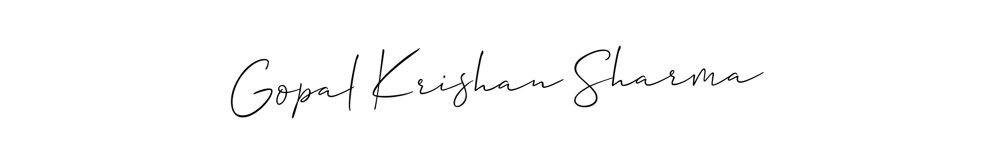 Also we have Gopal Krishan Sharma name is the best signature style. Create professional handwritten signature collection using Allison_Script autograph style. Gopal Krishan Sharma signature style 2 images and pictures png