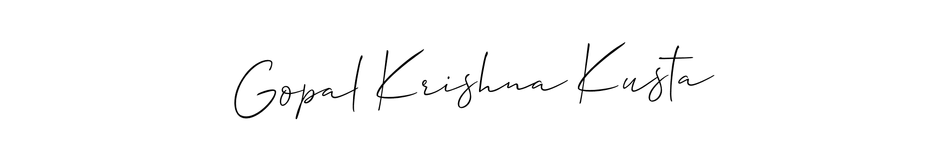 Similarly Allison_Script is the best handwritten signature design. Signature creator online .You can use it as an online autograph creator for name Gopal Krishna Kusta. Gopal Krishna Kusta signature style 2 images and pictures png