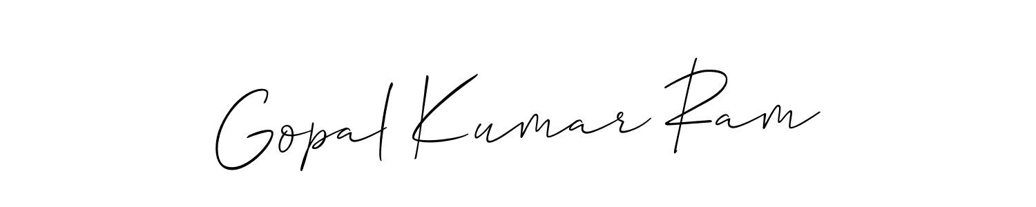 if you are searching for the best signature style for your name Gopal Kumar Ram. so please give up your signature search. here we have designed multiple signature styles  using Allison_Script. Gopal Kumar Ram signature style 2 images and pictures png