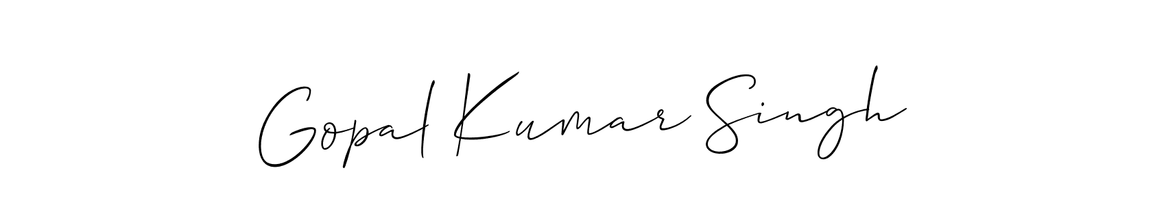 Make a beautiful signature design for name Gopal Kumar Singh. With this signature (Allison_Script) style, you can create a handwritten signature for free. Gopal Kumar Singh signature style 2 images and pictures png