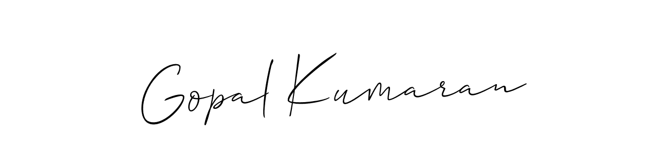 How to Draw Gopal Kumaran signature style? Allison_Script is a latest design signature styles for name Gopal Kumaran. Gopal Kumaran signature style 2 images and pictures png