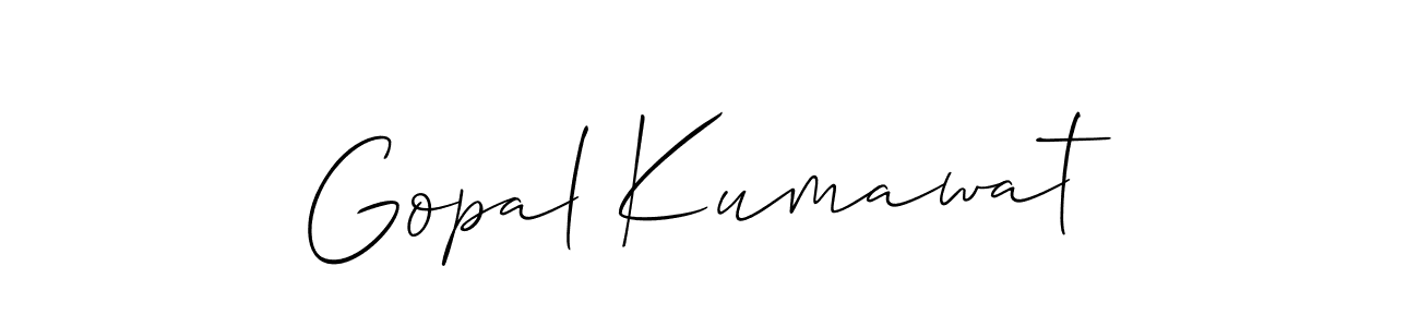 Design your own signature with our free online signature maker. With this signature software, you can create a handwritten (Allison_Script) signature for name Gopal Kumawat. Gopal Kumawat signature style 2 images and pictures png